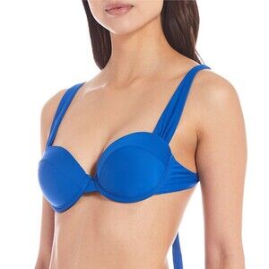 Gianni Bini, Fan Fav Solid Molded Underwire Bralette Swim Top - Ribbon Blue, M